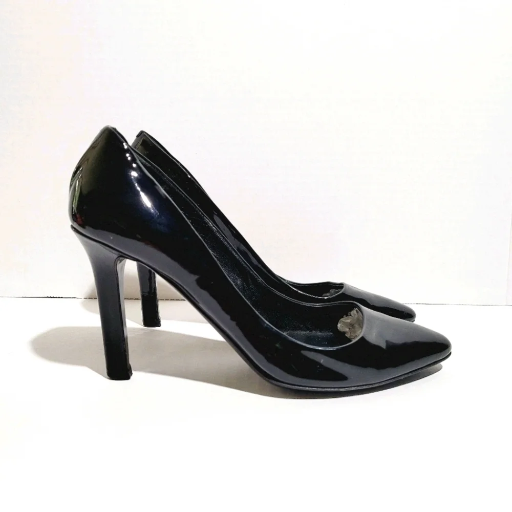 TAMARA MELLON Black Patent Leather Pumps Heels 7.5